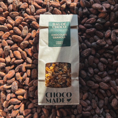Choco sinaasappel cacaonibs granola